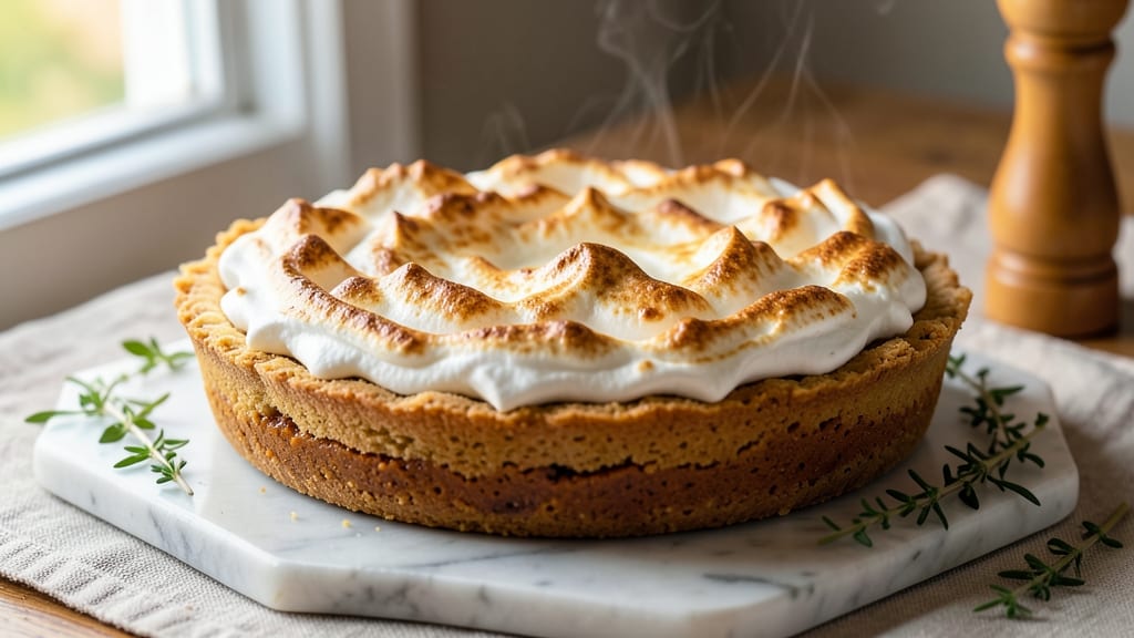 Sweet Potato Pie With Marshmallow Meringue Recipe: Fluffy Cloud Top Over Warm Spiced Filling