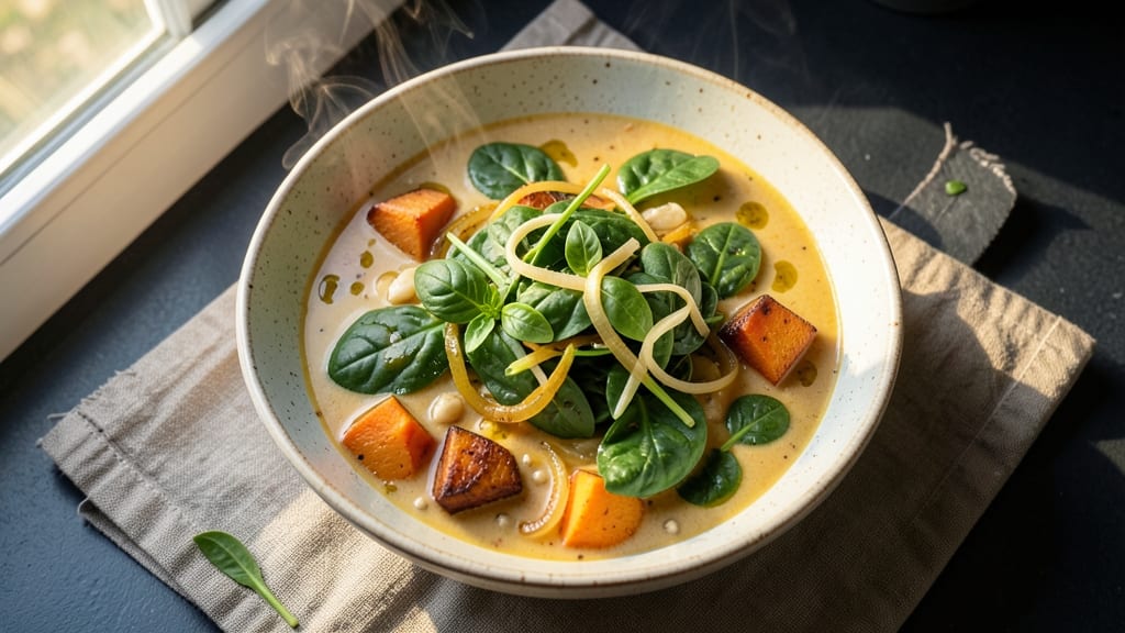 Spinach and Sweet Potato Soup Recipe: Velvety Creaminess With Earthy Herb Depth
