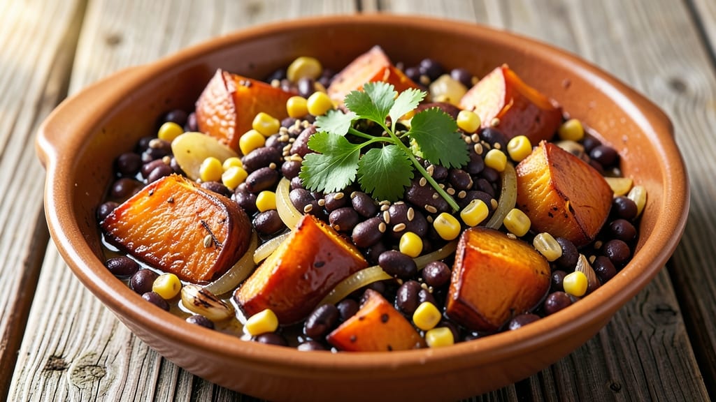 Sweet Potato Black Beans and Corn Recipe: Smoky Cumin and Lime One-Pan Fiesta