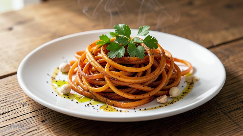 Sweet Potato Zoodle Recipe: Roasted Sweetness Meets Garlicky Greens in 20 Minutes