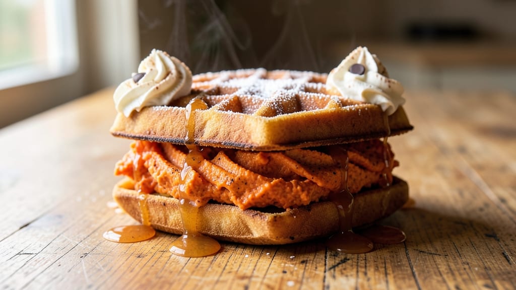Sweet Potato Waffle Sandwich Recipe: Stacked Breakfast Bliss With Nutty Crunch
