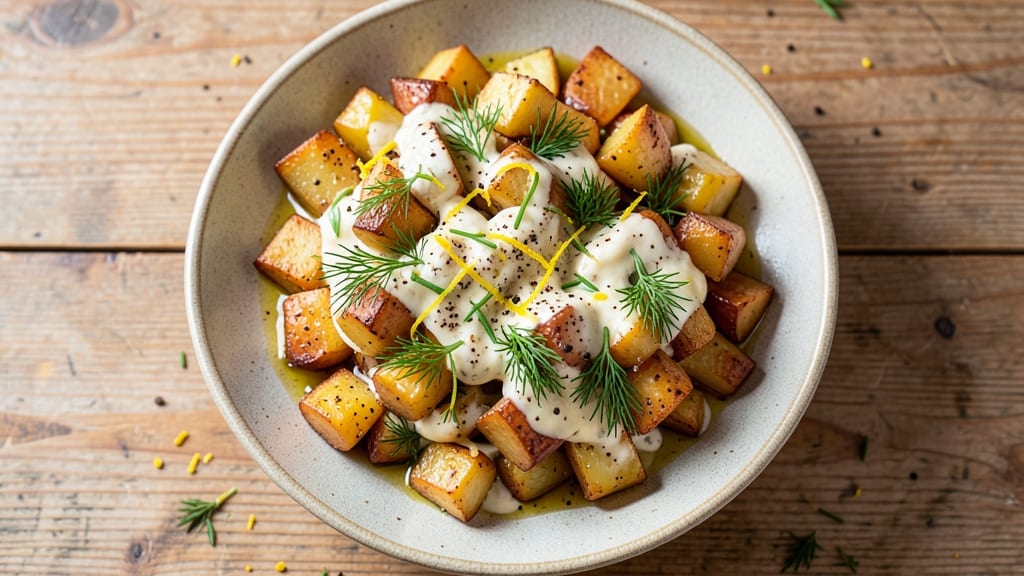 Vegan Potato Salad Recipe No Mayo: Crispy Herb-Dressed Cubes With Zesty Lemon Twist