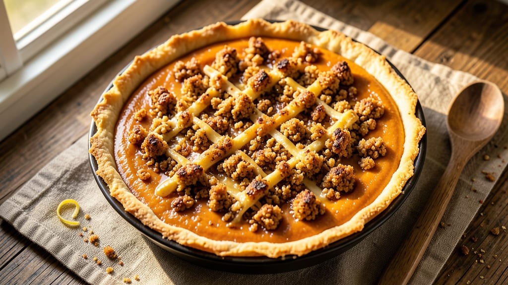 Sweet Potato Pie With Streusel Topping Recipe: Caramelized Filling and Buttery Crunch Harmony