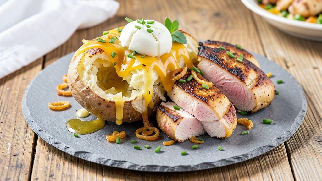 Baked Potato Chicken Cheese Recipe: Crispy Top, Melty Cheese Layers