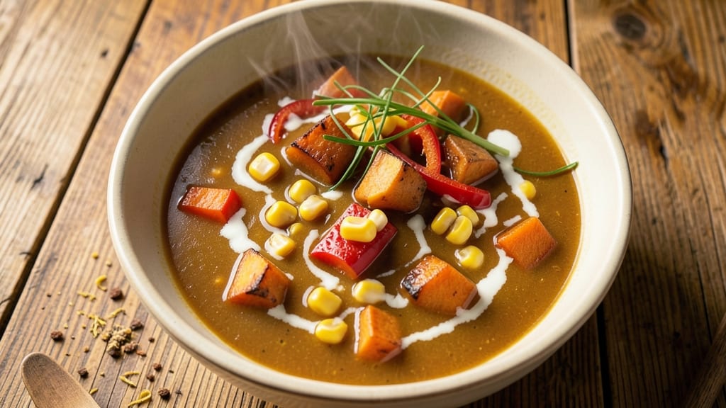 Sweet Potato And Corn Soup Recipe: Smoky Cumin and Creamy Velvety Harmony