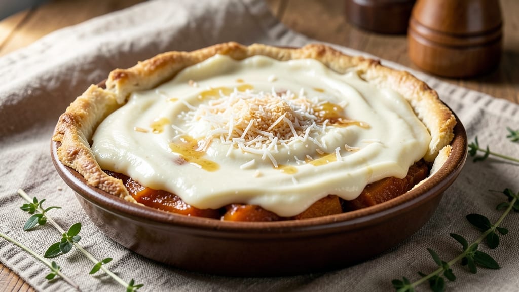 Vegan Potato Pie Recipe: Spiced Coconut Crust Over Creamy Sweet Potato Filling