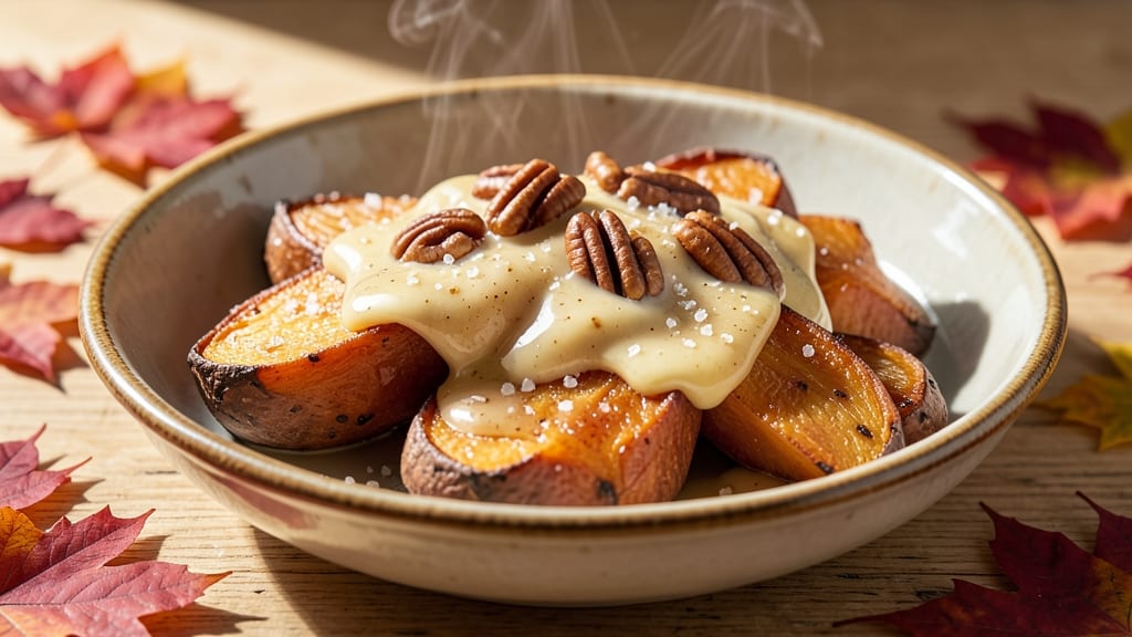 Sweet Potato Yams Recipe for Thanksgiving: Spiced Custard Crown With Crispy Lattice Crunch