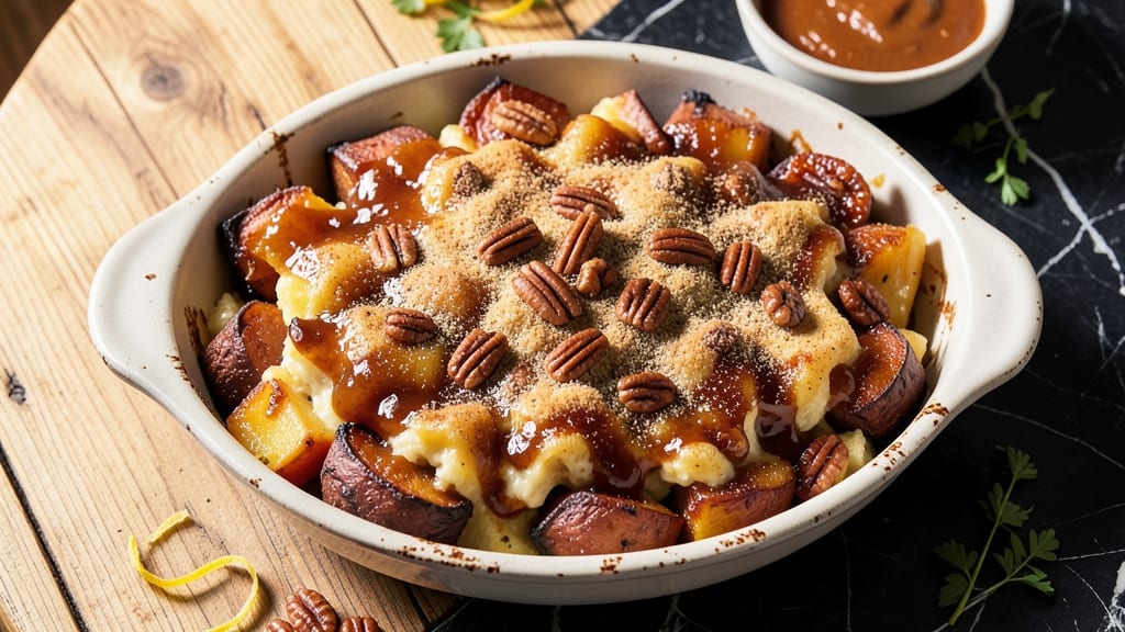 Taylor Swift-Inspired Sweet Potato Casserole Recipe: Streusel Crown Over Spiced Cheese Swirls