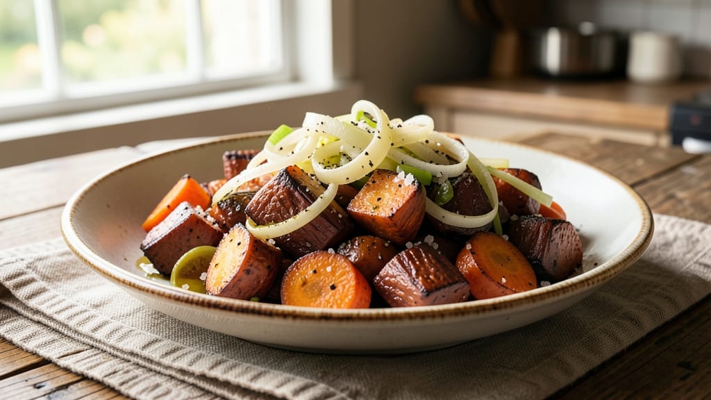 Sweet Potato Carrot Leek Recipe: Roasted Trio With Earthy Sweetness and Silky Texture