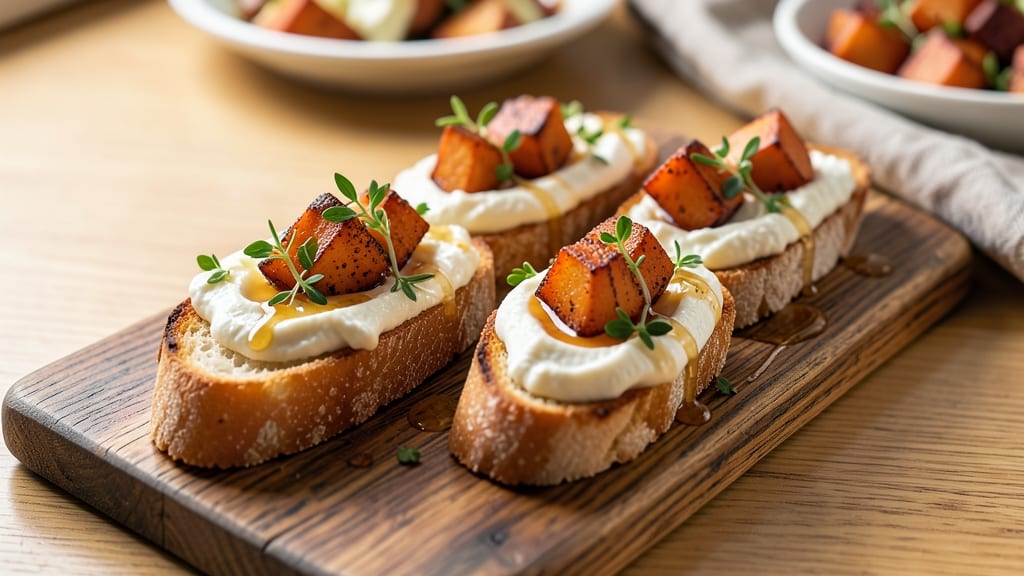 Sweet Potato Crostini Recipe for Thanksgiving: Crispy Bites with Caramelized Sweetness