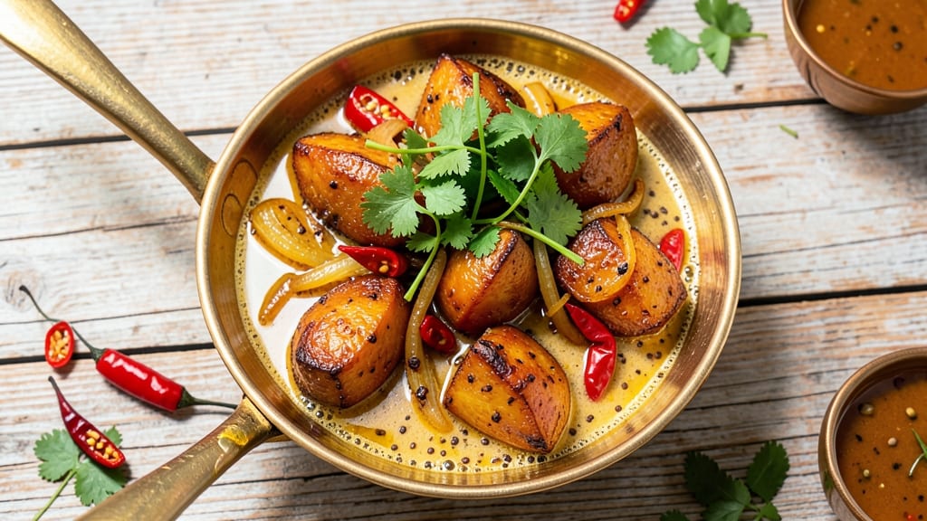 Andhra Potato Curry Recipe: Fiery Tamarind and Coconut Spice Symphony