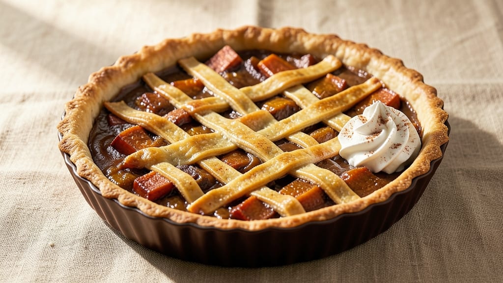 Sweet Potato and Yam Pie Recipe: Spiced Custard with Crispy Lattice Crown