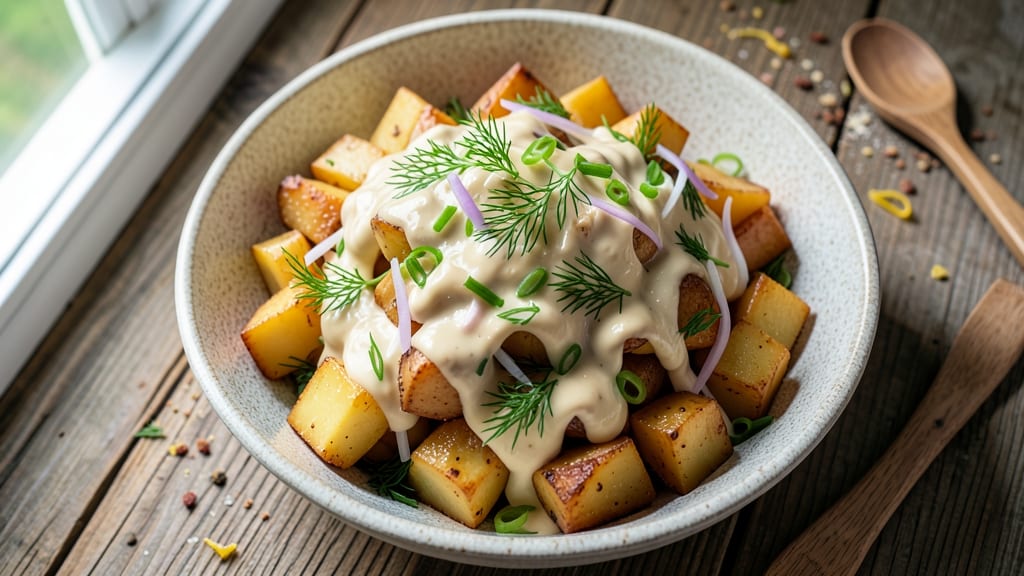 Traditional Egg-Free Potato Salad Recipe: Creamy Mustard and Herb Magic