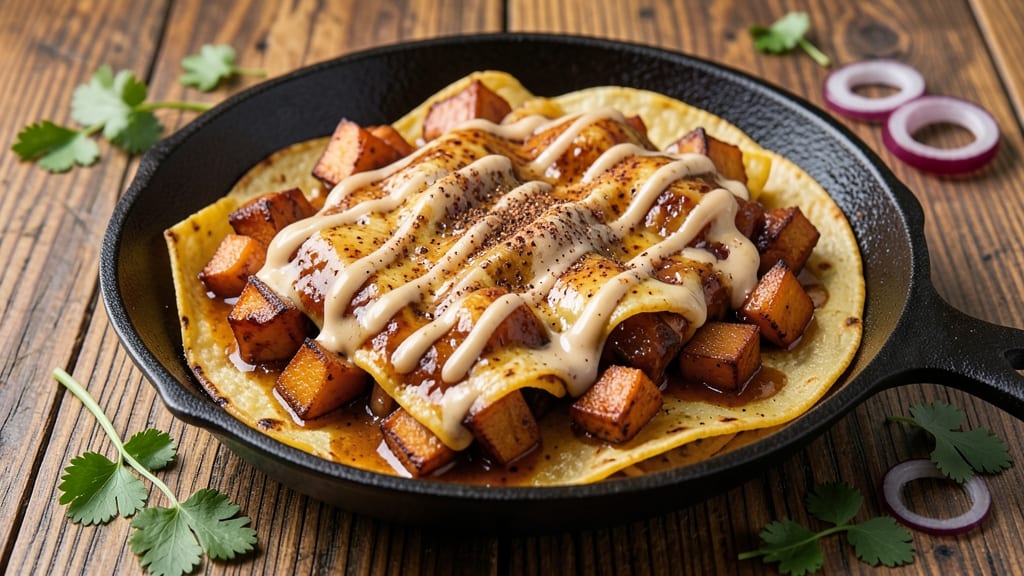 Sweet Potato Enchilada Recipe Vegan: Smoky Chipotle and Cilantro-Lime Crunch Without Dairy