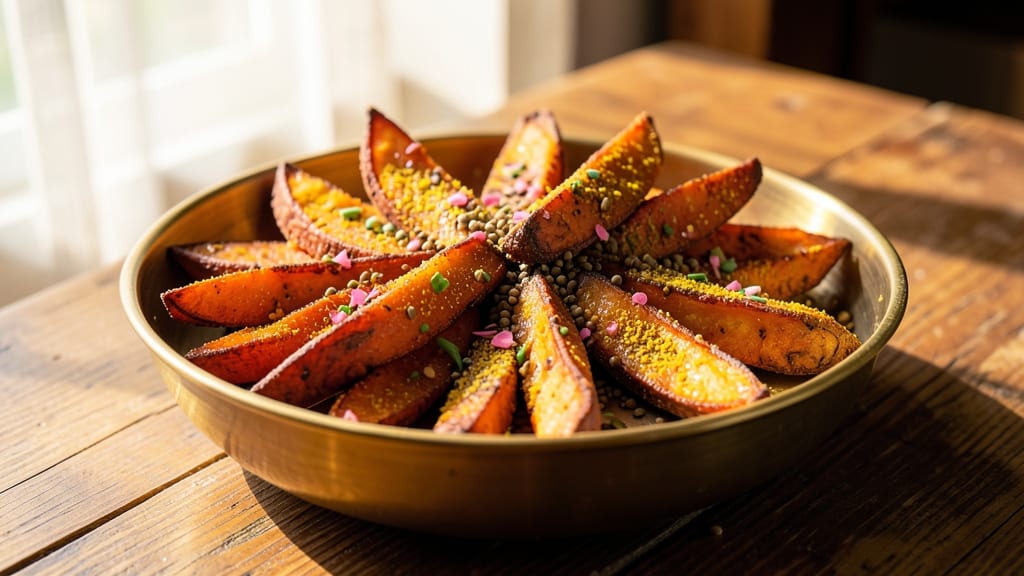 Sweet Potato Indian Snack Recipe: Crispy Turmeric-Coconut Bites With Charred Edges