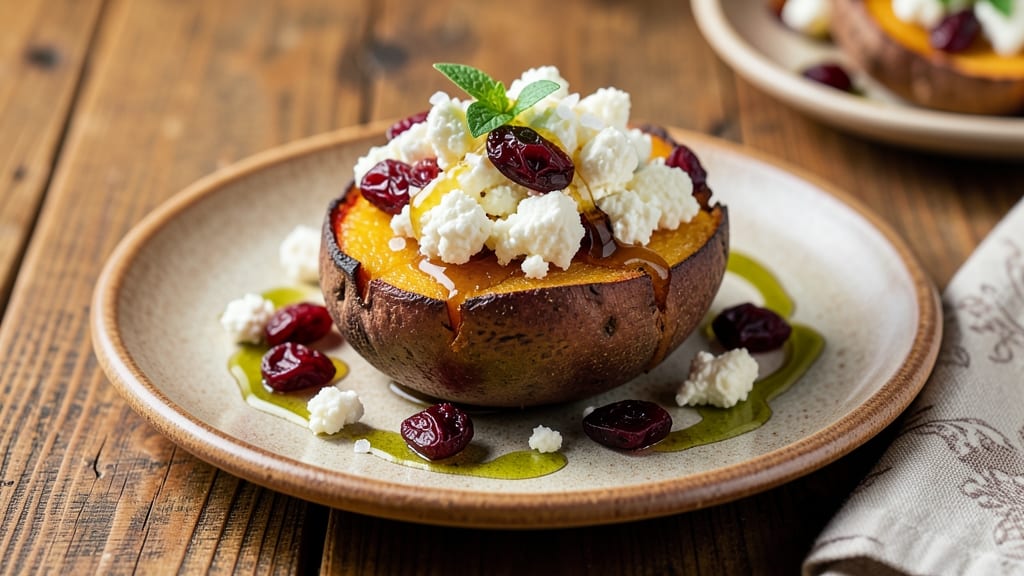 Sweet Potato Goat Cheese Cranberry Recipe: Honey-Glazed Bites With Tart-Sweet Contrast