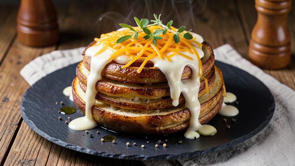 Baked Potato Spirals Recipe: Crispy Lattice Crunch Over Creamy Cheese Swirls