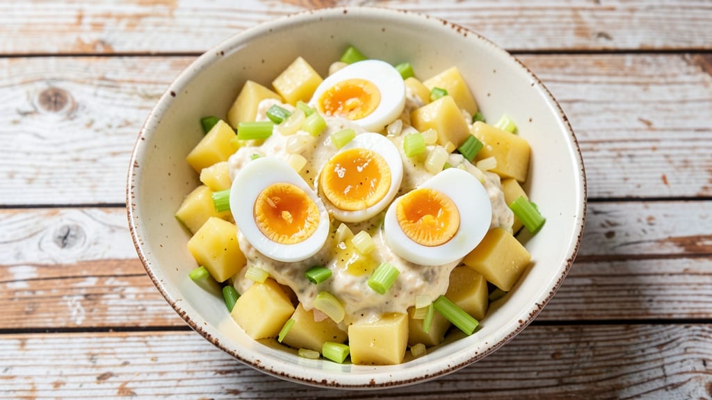 Authentic Amish Potato Salad Recipe: Buttery Eggs and Crunchy Celery Bites