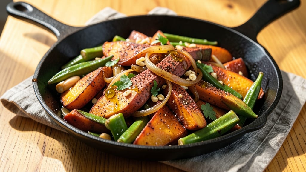 Sweet Potato and Okra Recipe: Smoky-Spiced One-Pan Harmony