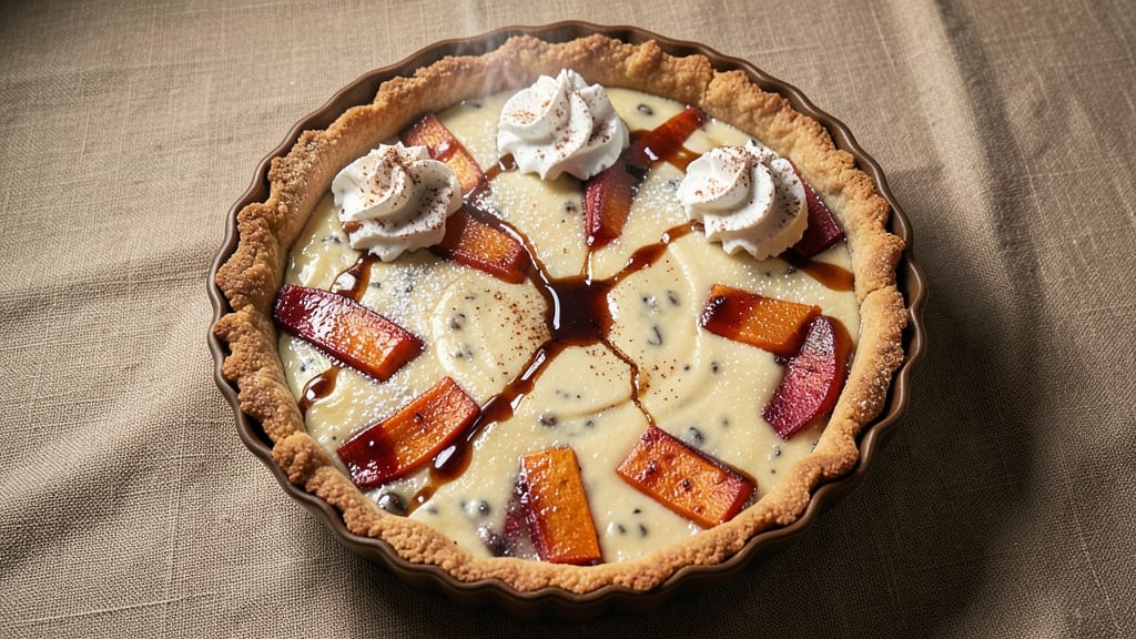 Vanilla Bourbon Sweet Potato Pie Recipe: Deep Caramelized Crust and Boozy Spice Harmony