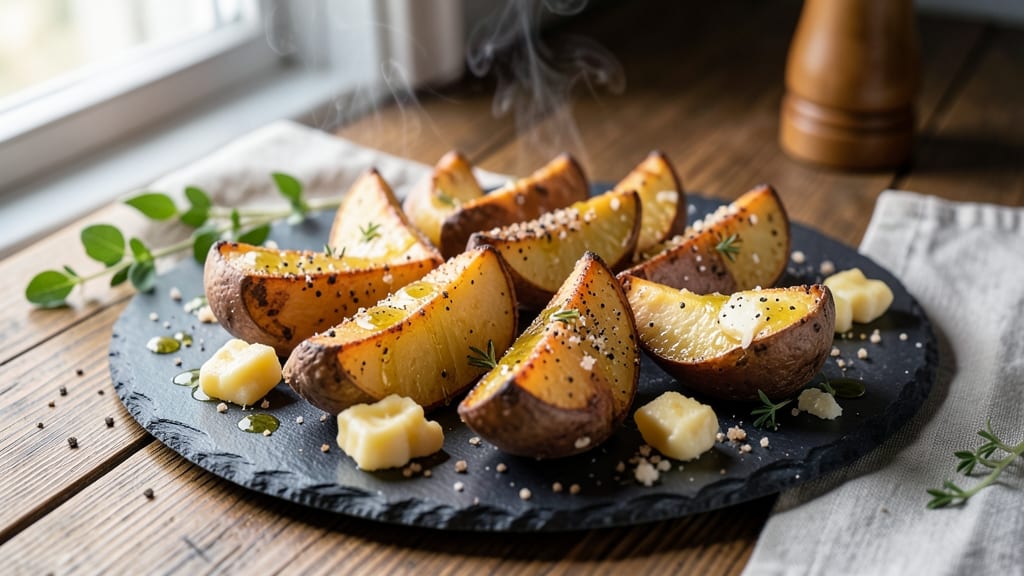 Baked Potato Quarters Recipe: Crispy Wedges With Melty Cheese Magic