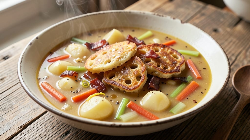 Amish Potato Soup With Rivels Recipe: Homestyle Creaminess With Crispy Dumplings