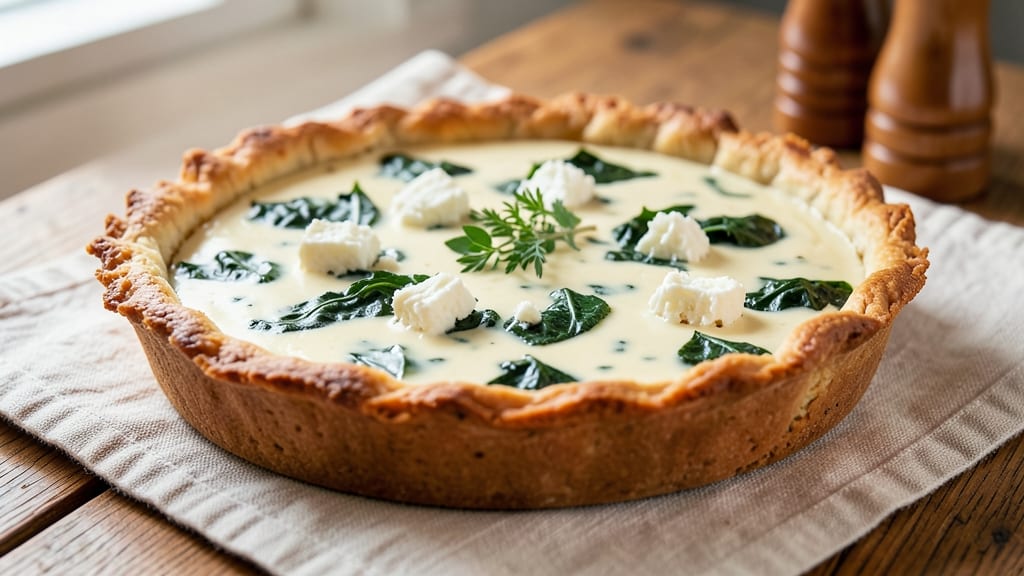 Spinach and Feta Quiche with Sweet Potato Crust Recipe: Savory-Sweet Crust Meets Herby Filling