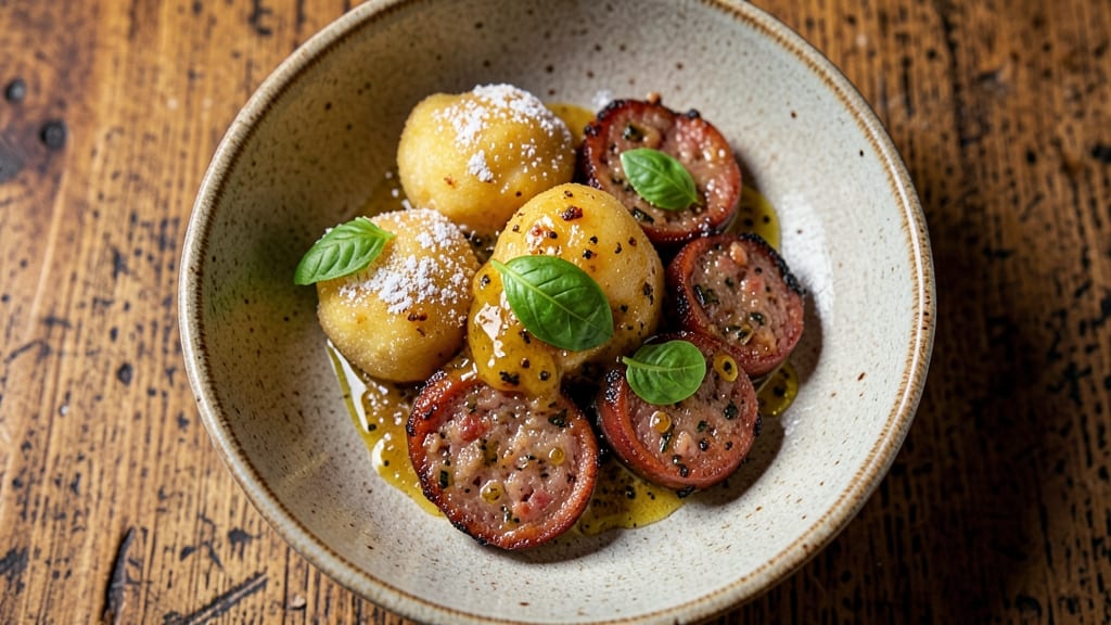 Sweet Potato Gnocchi and Sausage Recipe: Pan-Seared Pillowy Dumplings with Spiced Meat