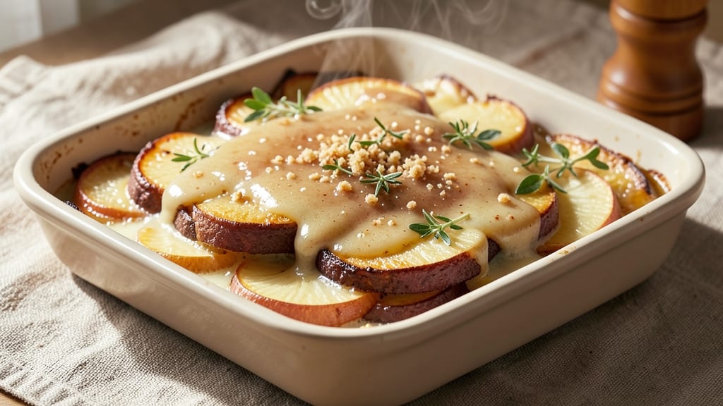 Sweet Potato and Apple Gratin Recipe: Caramelized Sweetness With Nutty Cinnamon Crunch