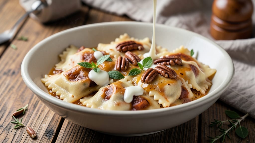 Sweet Potato Ravioli Sauce Recipe: Brown Butter Sage Swirl with Toasted Pecans