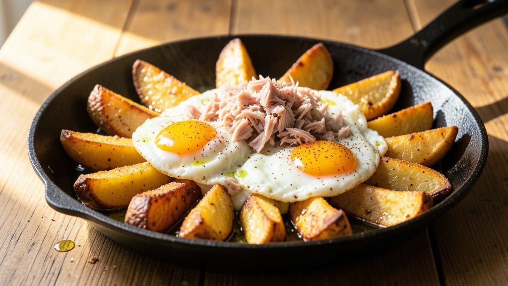 Tuna Egg Potato Recipe: Crispy Edges, Fluffy Eggs, One-Pan Breakfast