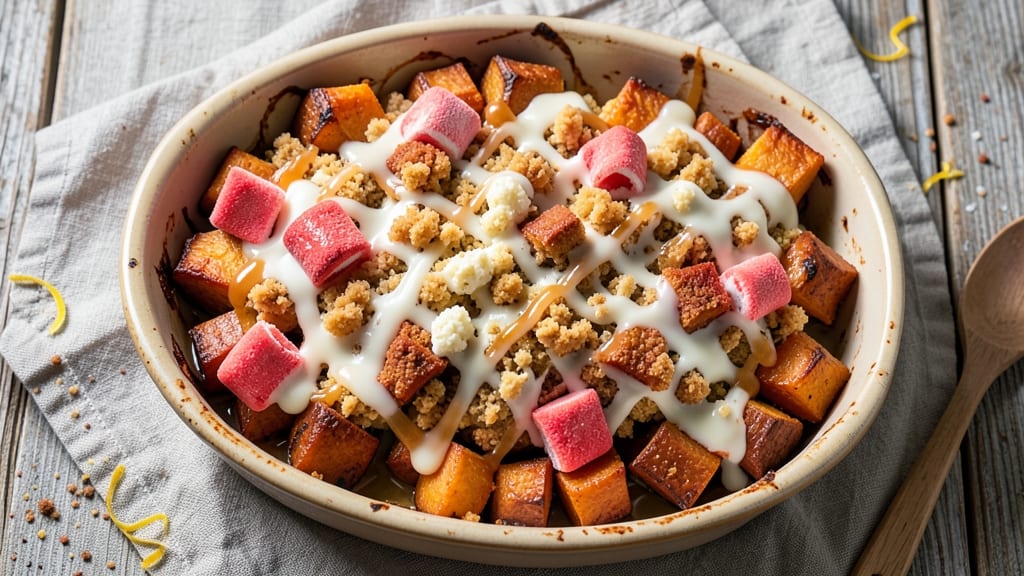 Baked Sweet Potato Casserole Recipe With Marshmallows: Crispy Streusel Crown Over Gooey Melts