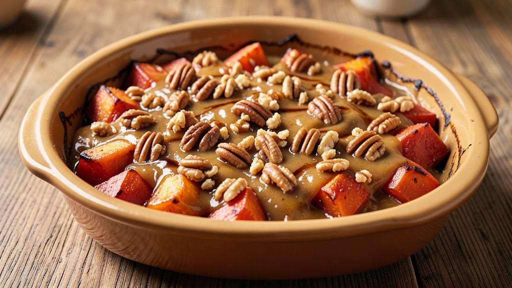 Sweet Potato Casserole With Pecan Crust Recipe: Crunchy Top, Creamy Spiced Filling