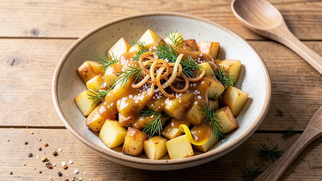 Authentic Austrian Potato Salad Recipe: Crispy Mustard-Cured Potatoes With Herbed Oil