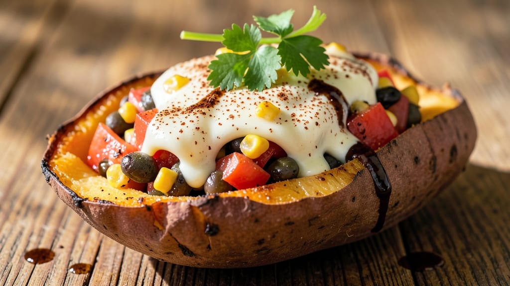 Tex Mex Stuffed Sweet Potato Recipe: Smoky Black Bean and Cheese Stuffed Bites