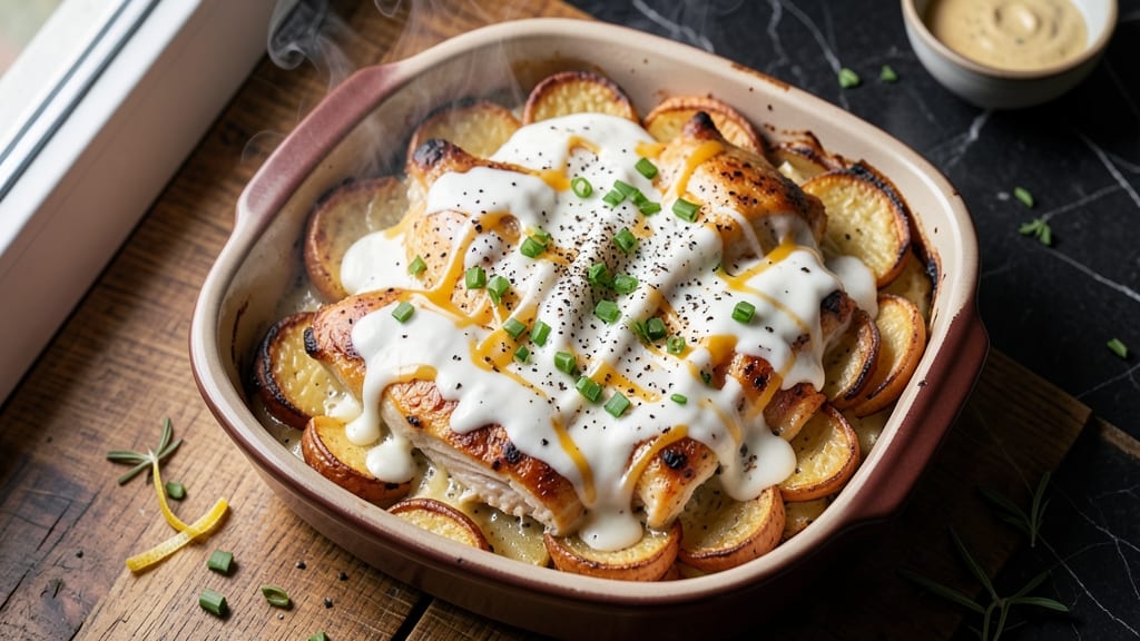 Baked Potato and Chicken Casserole Recipe: Crispy Top, Creamy Cheese, One-Pan Magic