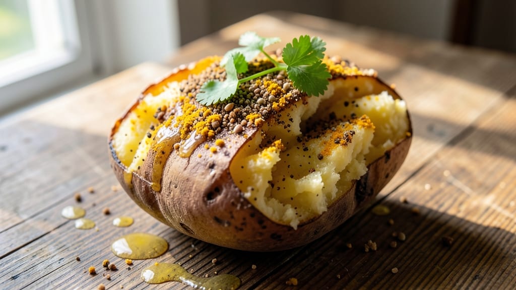 Baked Potato Indian Recipe: Turmeric Cumin Crunch With Charred Edges