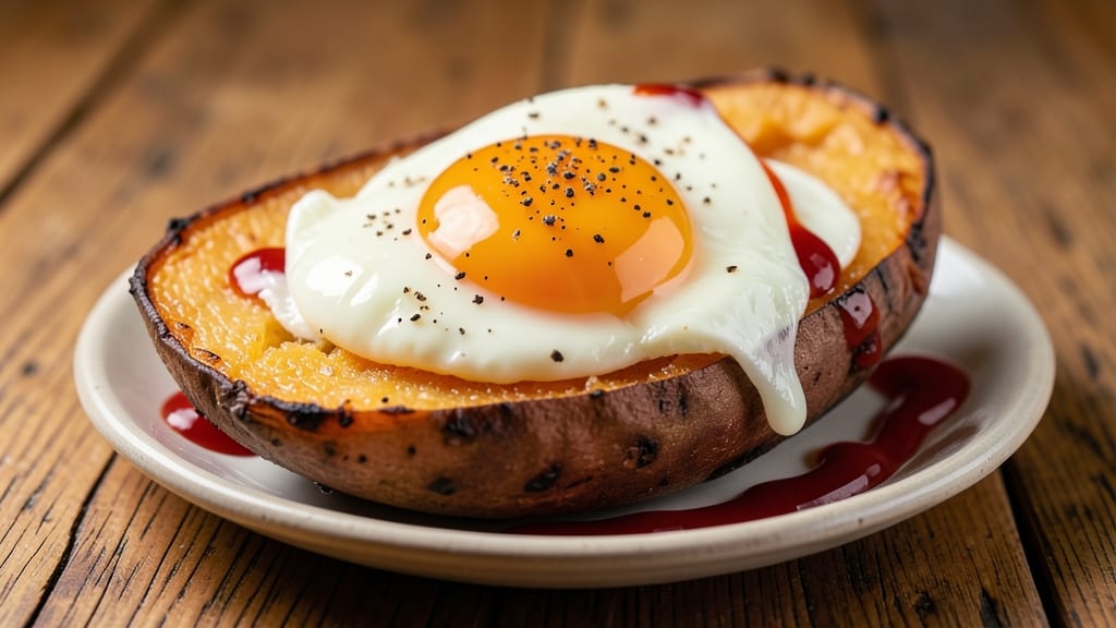 Baked Sweet Potato And Egg Recipe: Crispy Top, Fluffy Yolk Magic