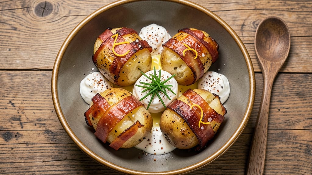 Bacon Wrapped Baked Potato Recipe: Smoky Crispy Bites Over Creamy Spuds