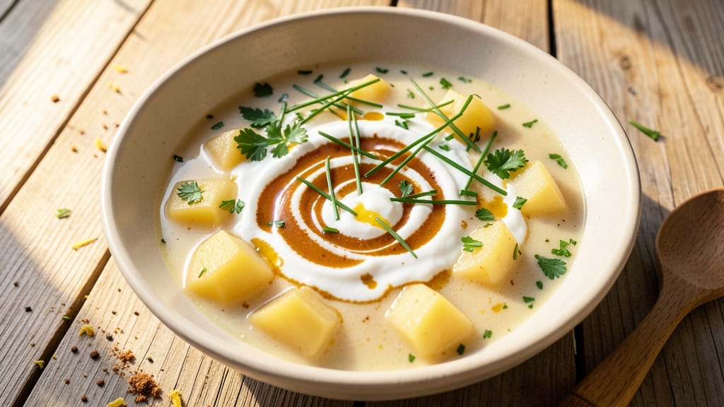 Aubrey's Creamy Potato Soup Recipe: Velvety Richness With Herbed Swirls