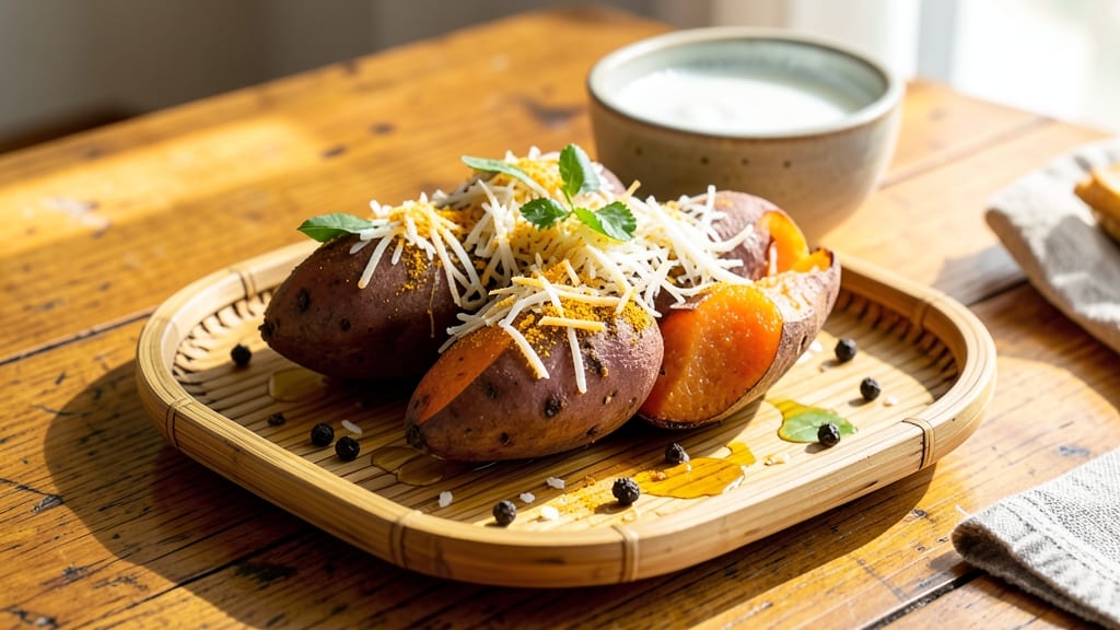 Sweet Potato Recipe in Malayalam: Turmeric-Coconut Roast With Charred Edges