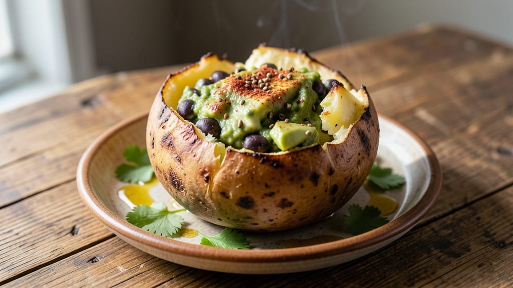 Vegan Stuffed Baked Potato Recipe: Smoky Black Bean and Avocado Loaded Magic