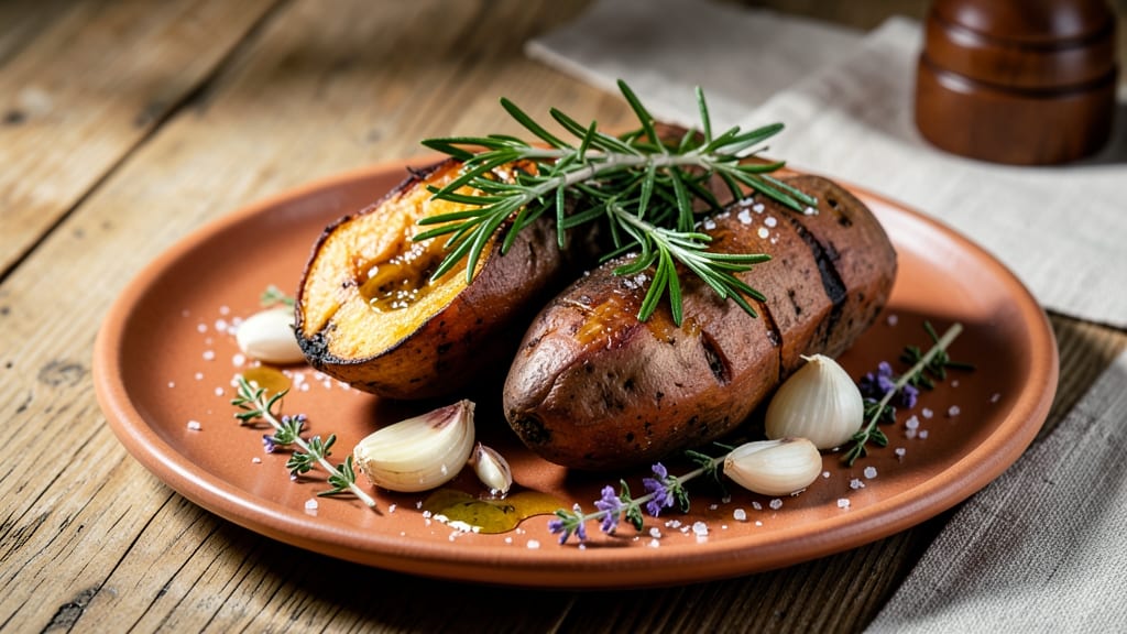 Sweet Potato Recipe Not Sweet: Savory Herb-Crusted Roast With Charred Edges