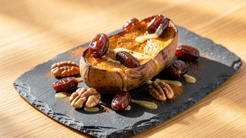 Sweet Potato Date Recipe: Caramelized Sweetness With Nutty Crunch Topping