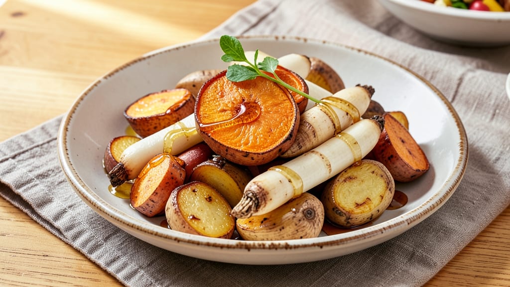 Turnip Parsnip Sweet Potato Recipe: Honey-Glazed Roast With Caramelized Edges