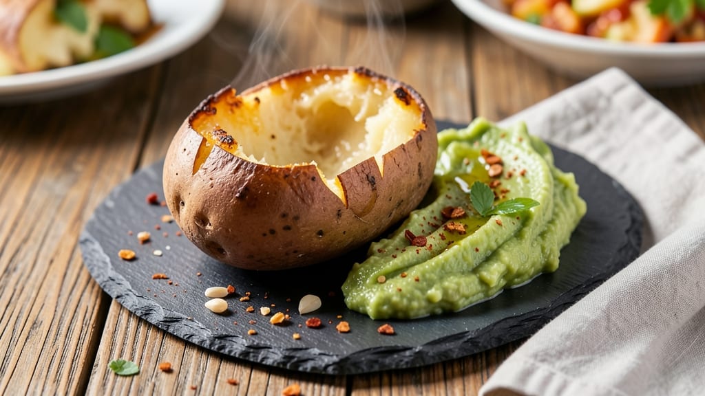 Avocado Baked Potato Recipe: Creamy Avocado Mash With Crispy Top